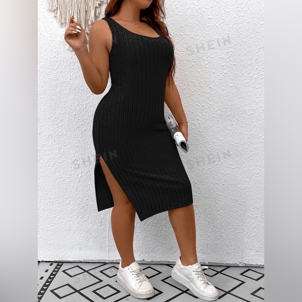 NEW- Shein Essnce Plus Split Thigh Tank Dress